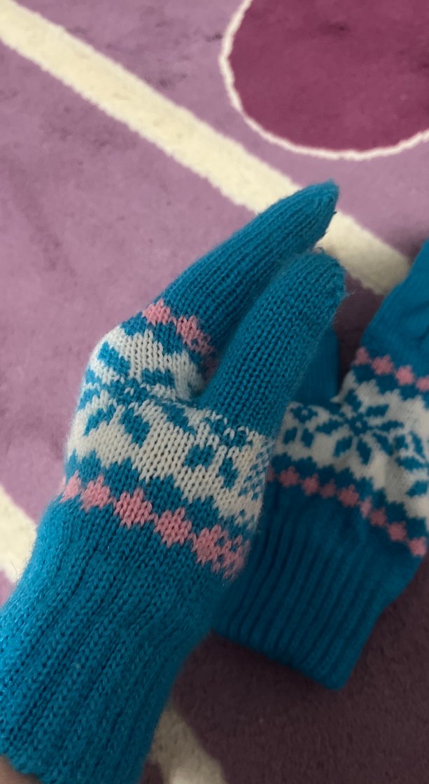 Renkli Örgü Kadın Eldivenleri - Görsel 2