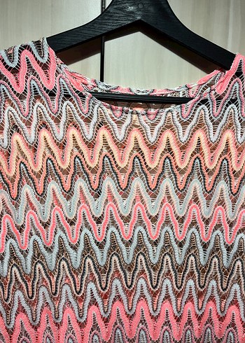 Renkli Desenli Uzun Triko Elbise yeni - Görsel 2