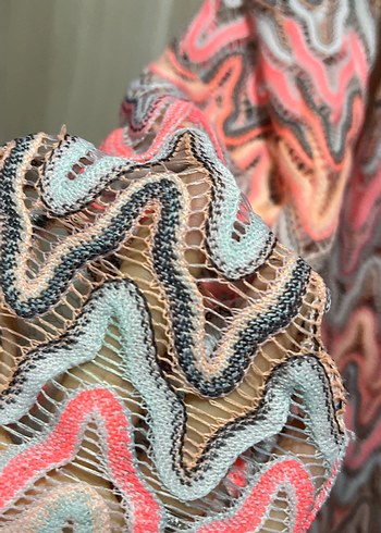 Renkli Desenli Uzun Triko Elbise yeni - Görsel 4