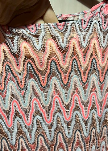 Renkli Desenli Uzun Triko Elbise yeni - Görsel 3