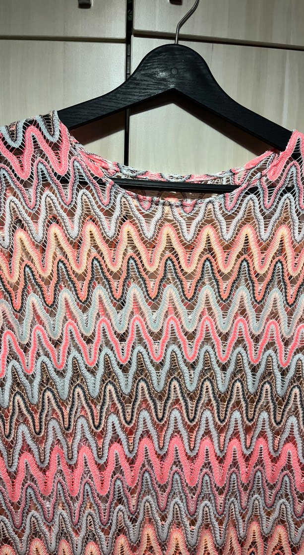 Renkli Desenli Uzun Triko Elbise yeni - Görsel 2