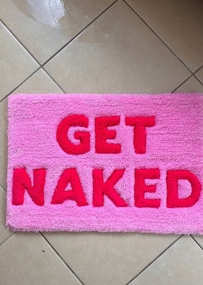 Pembe Get naked banyo paspası - Görsel 3