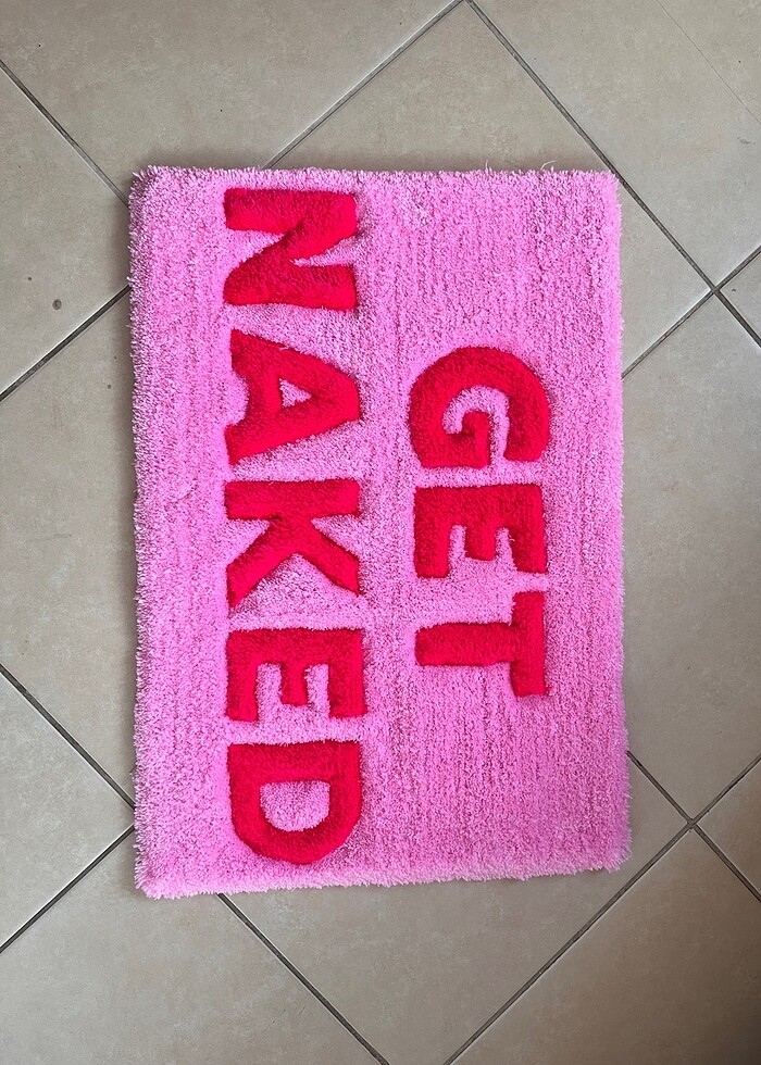 Pembe Get naked banyo paspası - Görsel 5