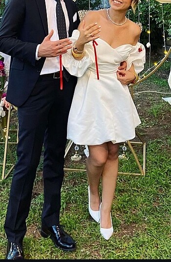 s Beden Oleg Cassini Beyaz Mini Elbise