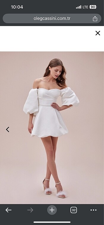Oleg Cassini Oleg Cassini Beyaz Mini Elbise