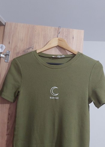Koton Khaki Baskılı Kısa Kollu Midi Elbise