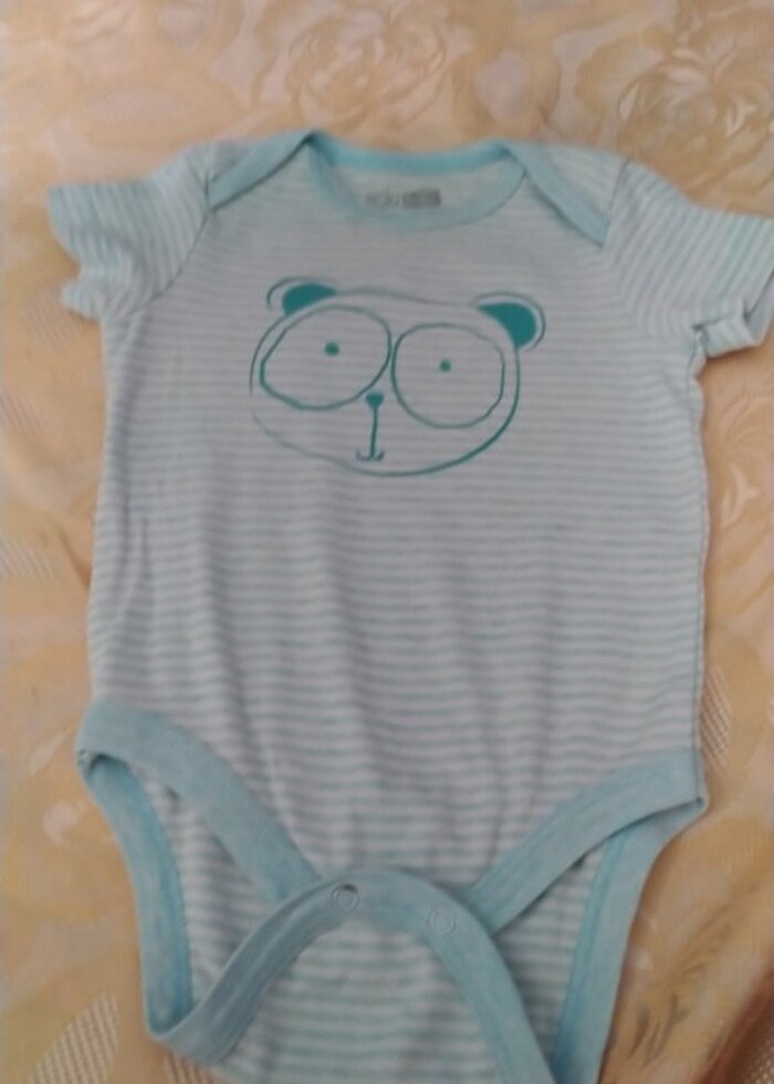 3 ürün bir arada Badi tişört beyaz yakali  su yeşili çizgili bad - Görsel 2