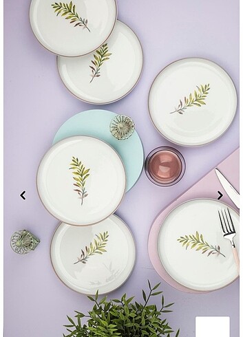 Kütahya Porselen Moderna 6 Kişilik Pasta Takımı 19cm 