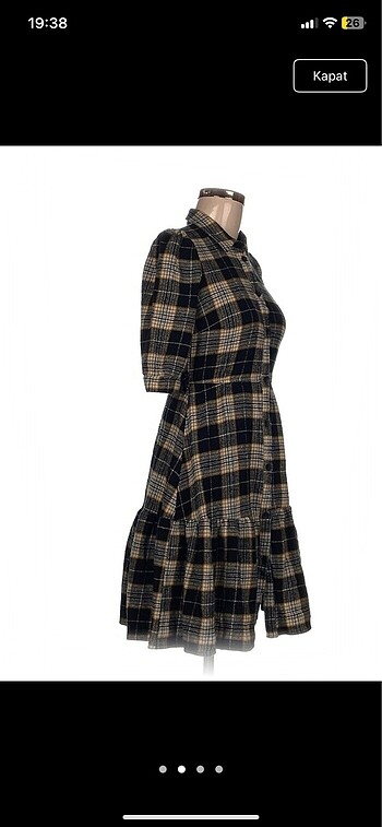 Zara Vintage ekoseli elbise