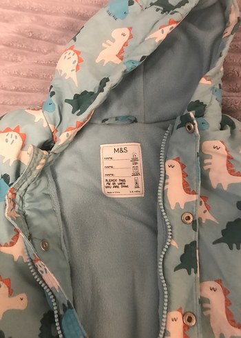 3-6 ay Bebek Erkek Dinozor Desenli Fermuarlı Tulumu - Görsel 3