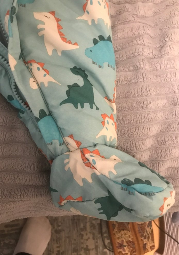 3-6 ay Bebek Erkek Dinozor Desenli Fermuarlı Tulumu - Görsel 5