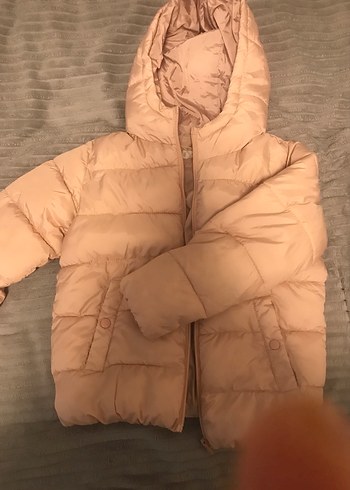 Kız Çocuk pembeKapüşonlu Şişme Mont - Görsel 3