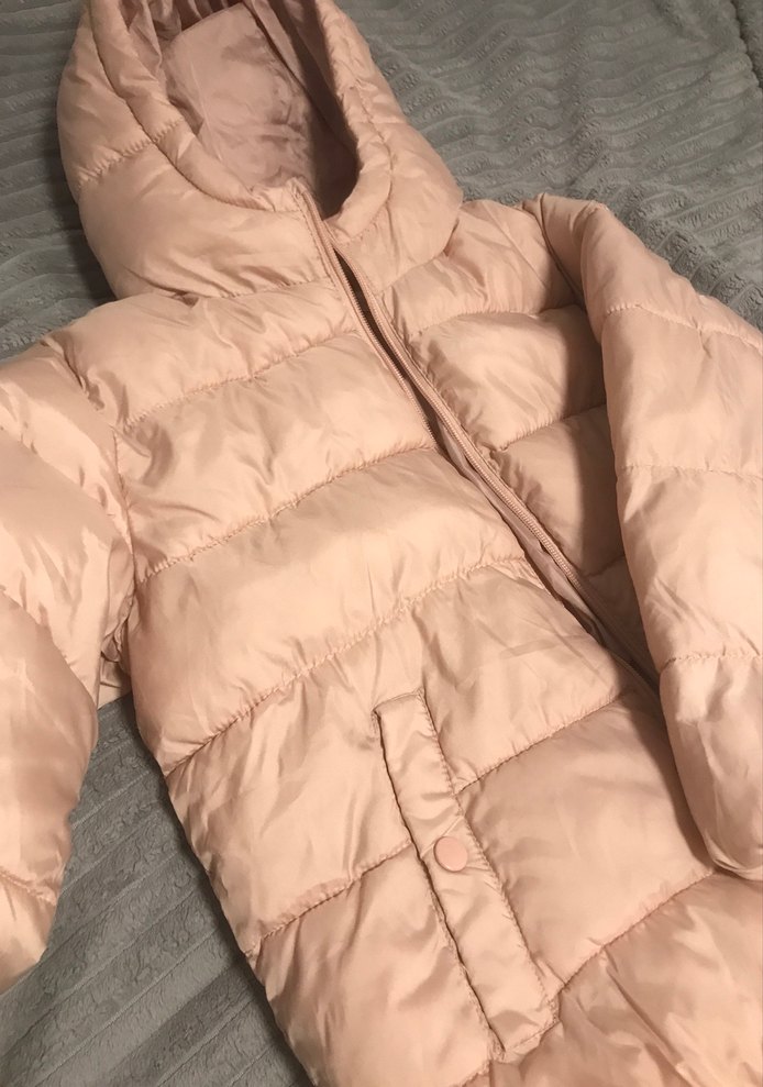 Kız Çocuk pembeKapüşonlu Şişme Mont - Görsel 5