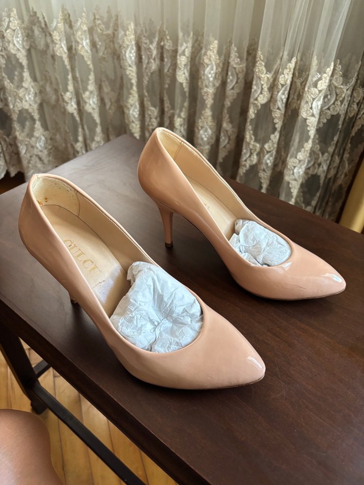 Bej Rugan Stiletto Topuklu Kadın Ayakkabı - Görsel 5