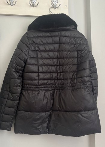 U.S Polo Assn. Kürklü Siyah Kısa Kadın Mont
