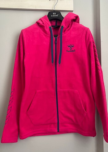 Pembe Kapüşonlu Fermuarlı Sweatshirt