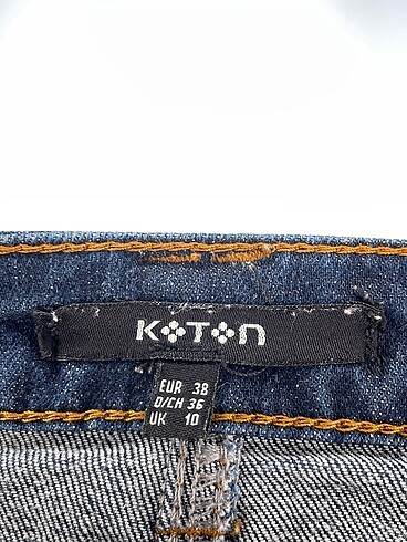 38 Beden lacivert Renk Koton Mini Etek %70 İndirimli.