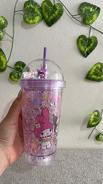 diğer Beden çeşitli Renk My melody ışıklı pipetli bardak