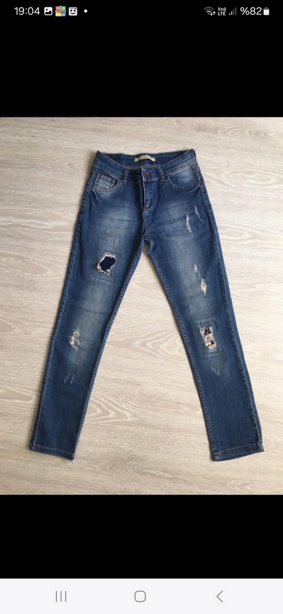 Kadın Mavi Denim Regular Fit Kot Pantolon - Görsel 3