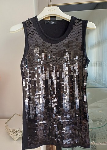 Siyah Pul Payetli bluz - Görsel 2