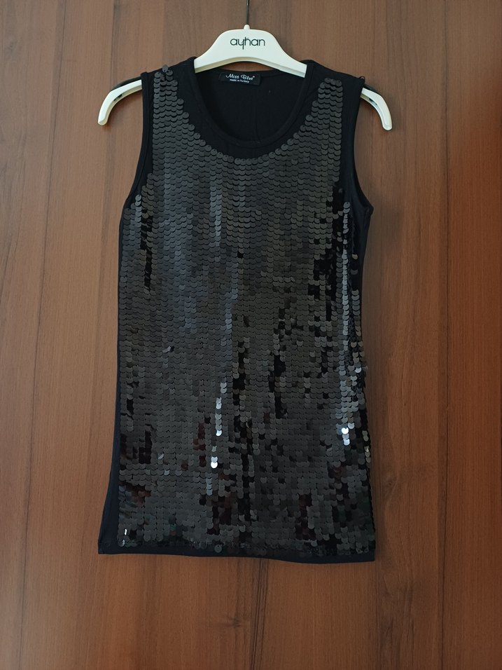 Siyah Pul Payetli bluz - Görsel 4