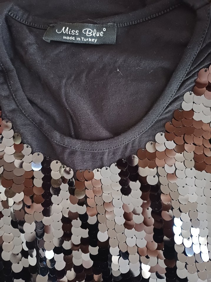 Siyah Pul Payetli bluz - Görsel 3