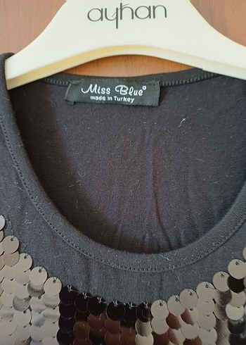 Siyah Payetli Bluz - Görsel 5