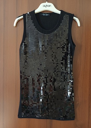 Siyah Payetli Bluz - Görsel 2