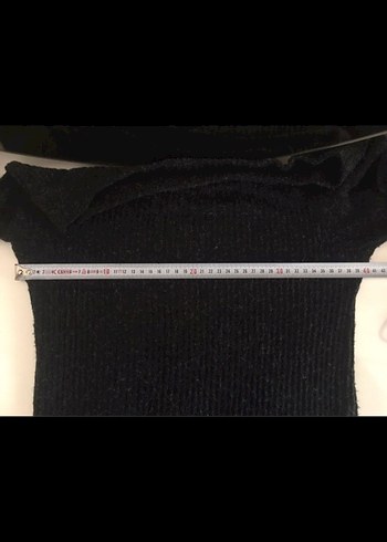 Uzun Siyah Triko Kadın Elbise - Görsel 4