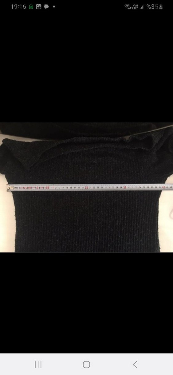 Uzun Siyah Triko Kadın Elbise - Görsel 4