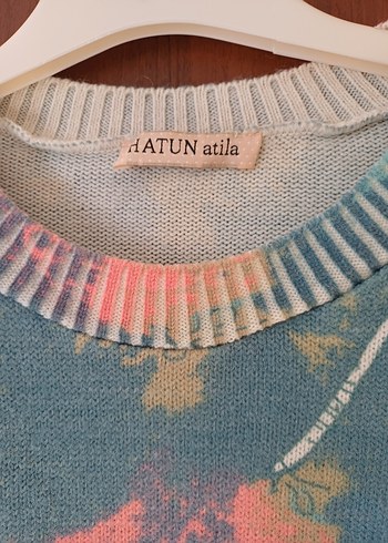 Renkli Baskılı Uzun Kollu Salaş Kazak - Görsel 2