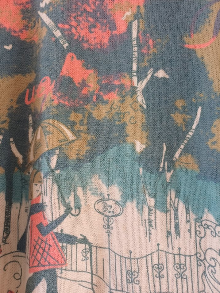 Renkli Baskılı Uzun Kollu Salaş Kazak - Görsel 3