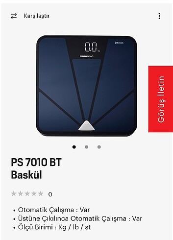 Grundig dijital tartı ( sıfır) kutusunda garantili
