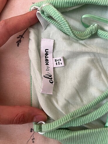 m Beden Koton iki renkli crop 