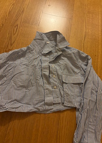 Mavi Çizgili Kısa Gömlek Berskha - Görsel 4