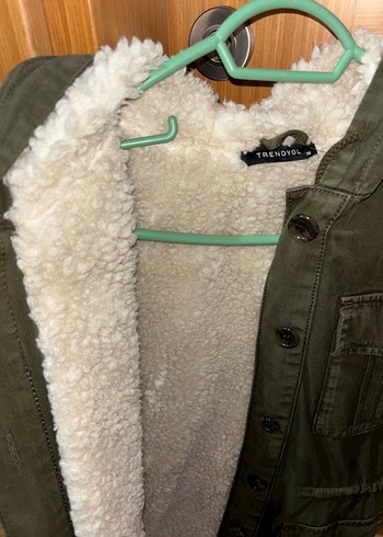 Düğmeli Yeşil uzun Ceket - Görsel 2