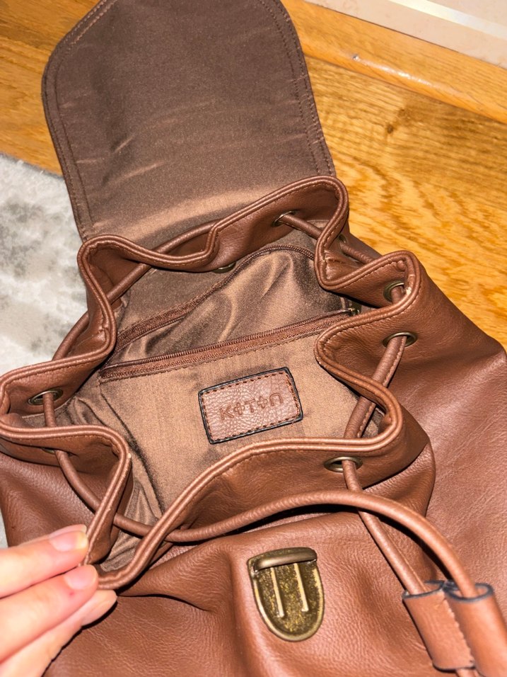 Kahverengi Deri Bohem Sırt Çantası - Görsel 3