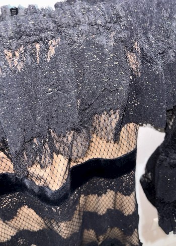 Siyah Dantelli Mini ZEYNEP TOSUN Elbise - Görsel 2