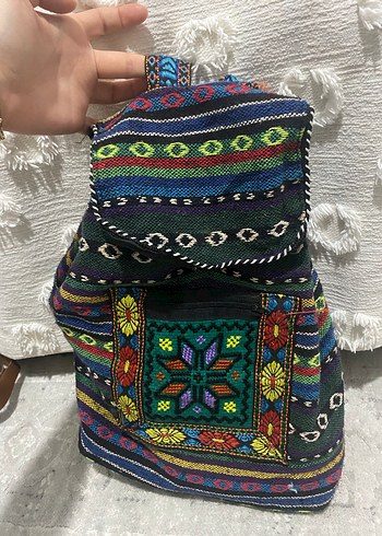 İşlemeli Renkli Bohem Sırt Çantası - Görsel 2