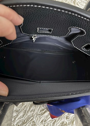 Diğer Hermes Kilit Detaylı Siyah Deri Kadın Çanta