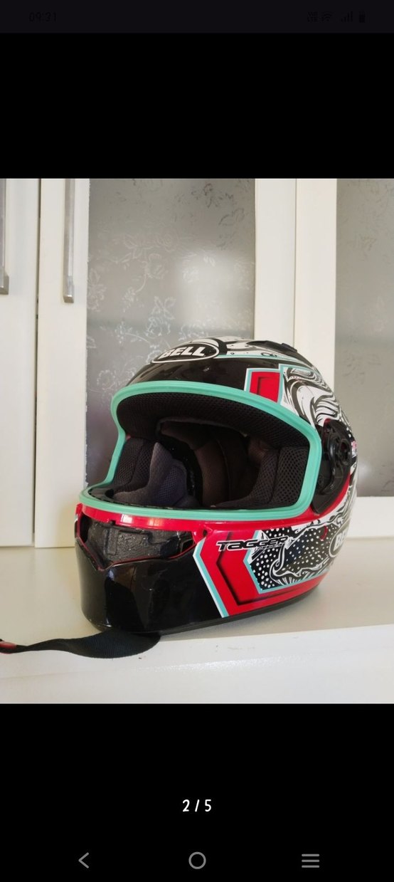 Renkli Baskılı Bell Biker Kask - Görsel 2