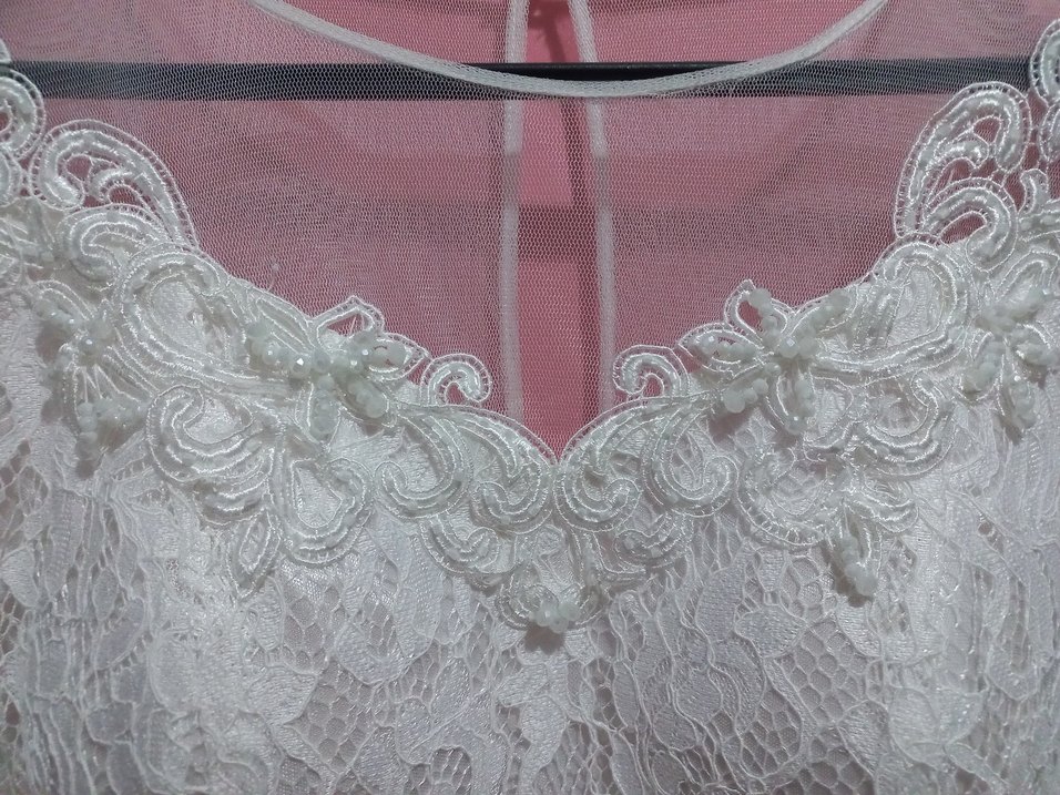 Dantel Detaylı Beyaz Mini Elbise - Görsel 3