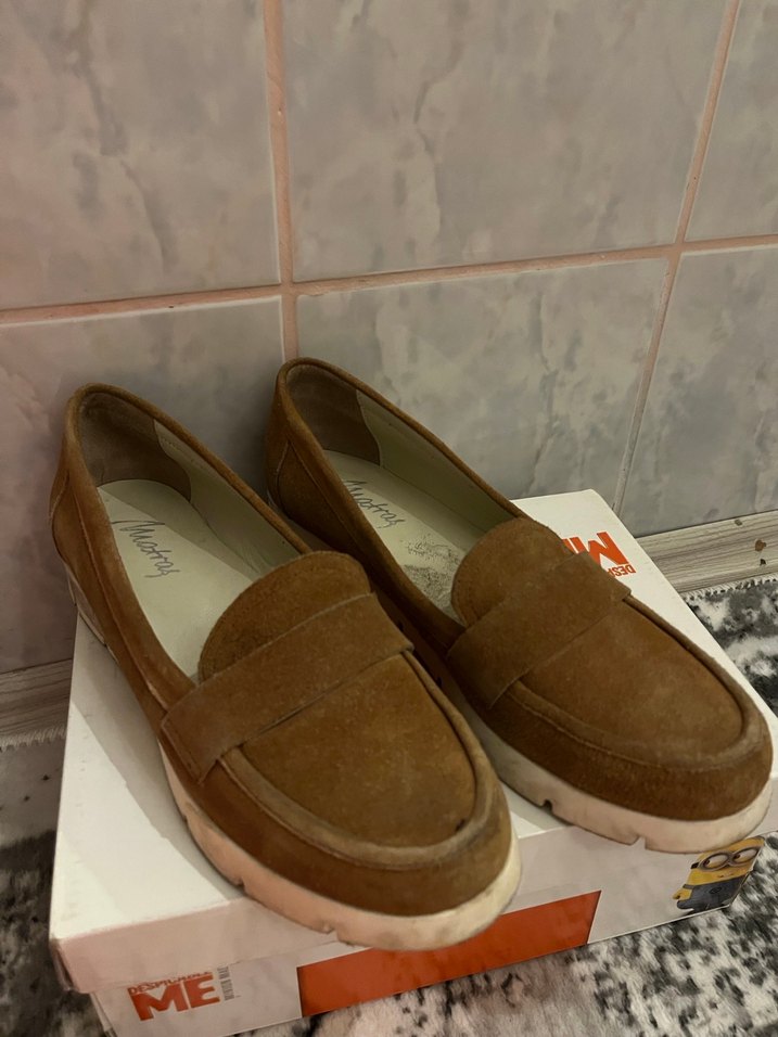 Kız Çocuk Kahverengi Süet Tokalı Loafer - Görsel 3