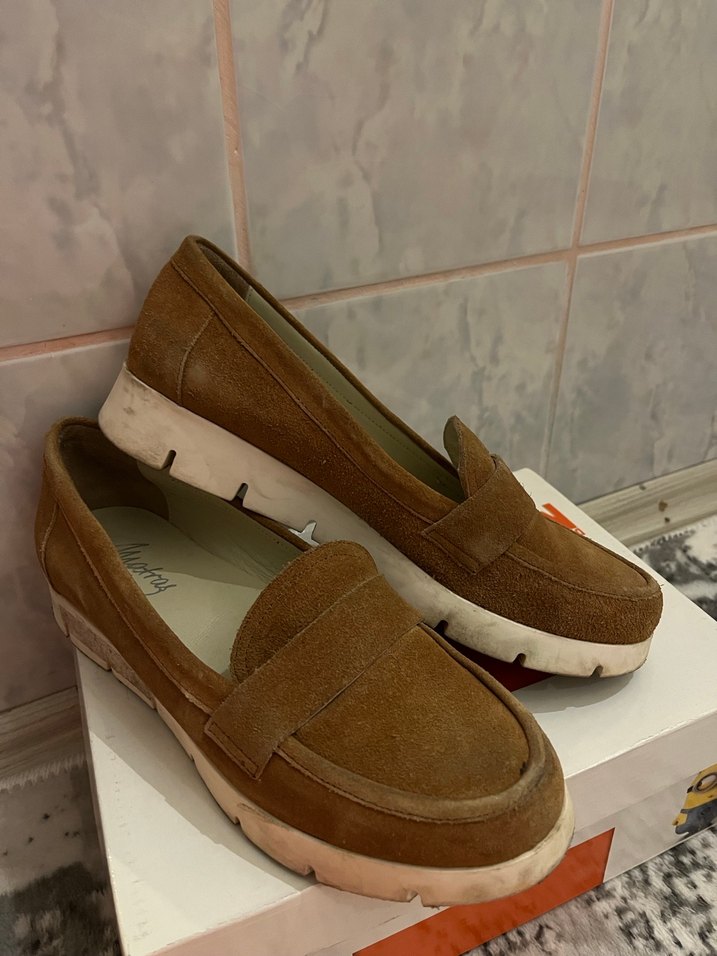 Kız Çocuk Kahverengi Süet Tokalı Loafer - Görsel 2