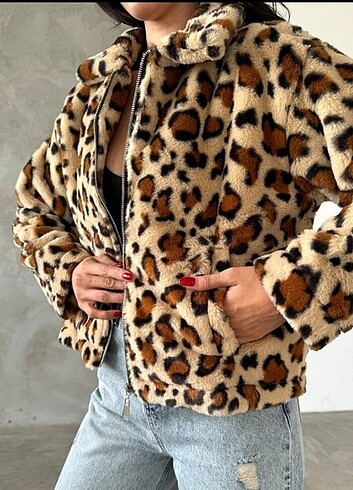 Bershka Leopar desen kürk 