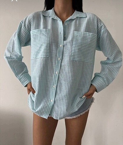 Pamuklu oversize gomlek