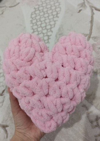 Pembe puffy yastık