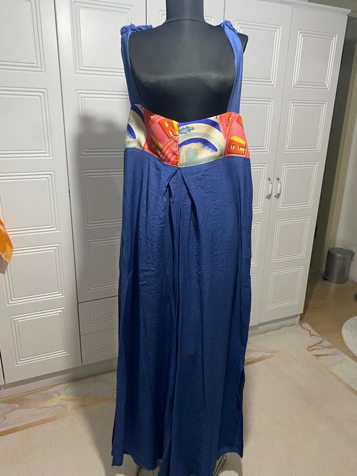 Mavi Drapeli Bohem Uzun  tulum - Görsel 2