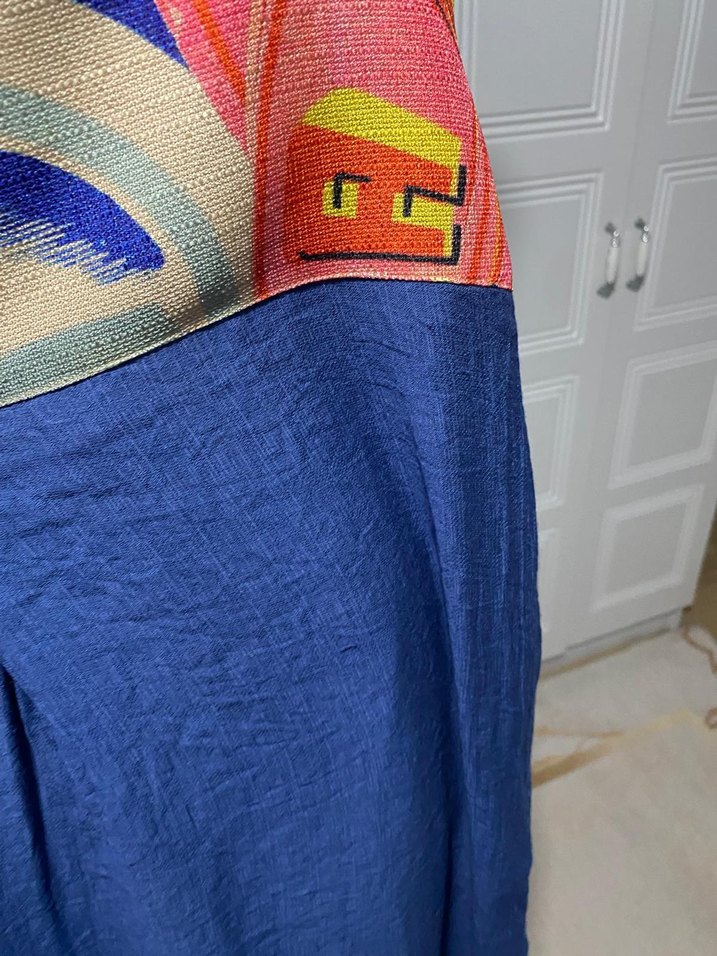 Mavi Drapeli Bohem Uzun  tulum - Görsel 5