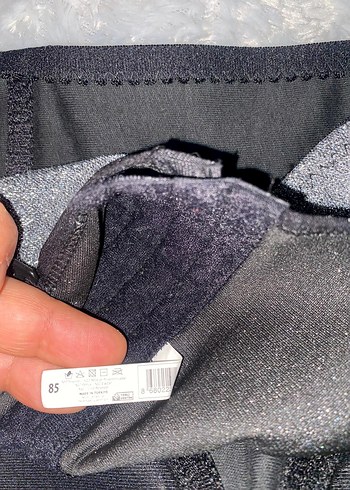 Gri gümüş  simli Straplez Mini Bustiyer - Görsel 8